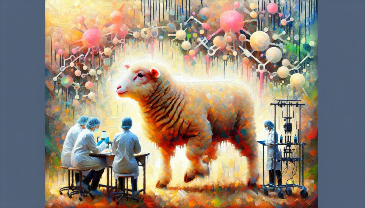 NftsDm's tweet image. The first cloning of a mammal, a sheep named Dolly, is publicly announced on July 5, 1996 
#ScienceMilestone #Genetics #PollockArt #OnThisDay