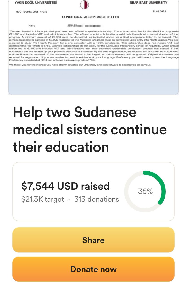 We haven't received anything in 2 days.
Now with just 4 days to raise the left $5056 of uni fees, it's just impossible to reach that goal on time
I have no words to say about "no uni this year too" &amp; I'm deeply devastated but I'd use any help rn 🙏

gofund.me/4ded0596