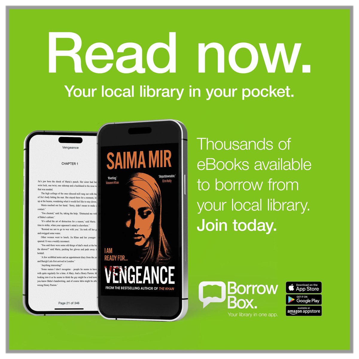 Power, loyalty, and revenge collide in this crime thriller set in the criminal underworld of northern England. In Vengeance, Saima Mir tells the story of Jia Khan – a sharp, relentless female mafia boss unafraid to lead. On #BorrowBox now! 📚 📲 👉   buff.ly/3ytphta