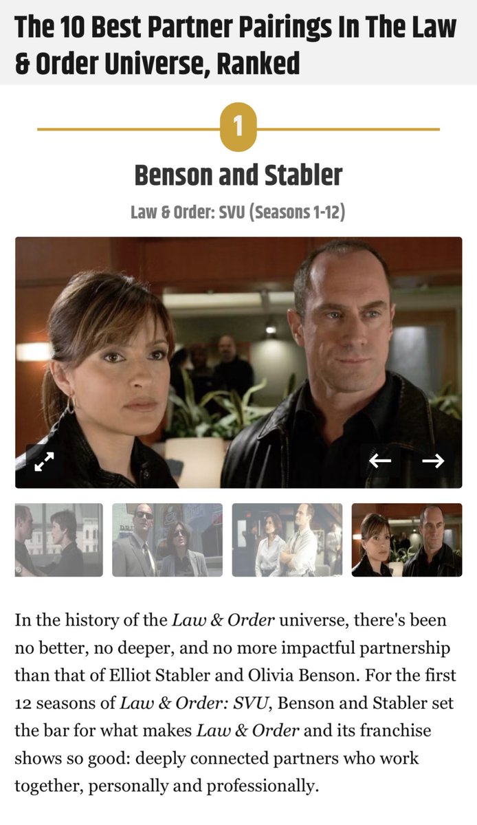 No better, no deeper, no more impactful partnership than that of Benson &amp; Stabler. 

Hands down, no contest. Sorry to other partnerships.