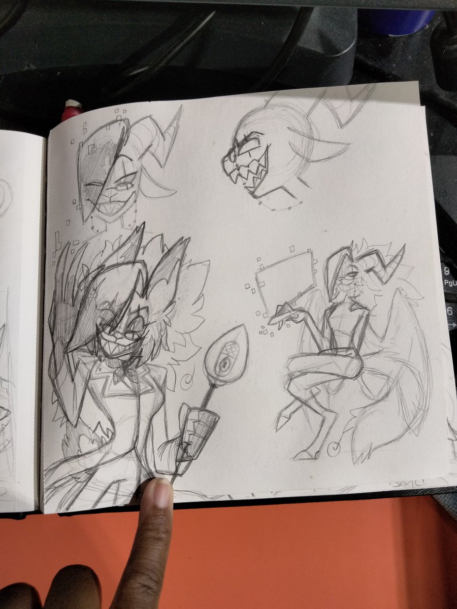 not_STAR_4_work's tweet image. Doodles of Nyx when she was more inspired by Alastor/Vaggie