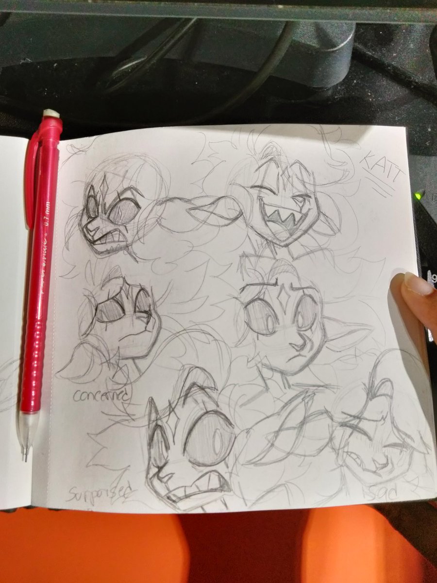 not_STAR_4_work's tweet image. Doodles of Nyx when she was more inspired by Alastor/Vaggie