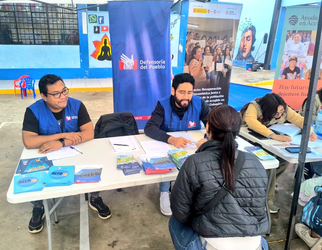 Defensoría del Pueblo (@defensoria_peru) on Twitter photo En esta jornada comunitaria participaron distintas organizaciones, como COISIPV, <a href="/ayudaenaccion/">Ayuda en Acción</a>, <a href="/WorldVisionPeru/">World Vision Perú</a>, Asociación Migración Legal, entre otras.
#DerechosSinFronteras 🤝
#DefensoríaDelPueblo 🇵🇪
#ContigoEnTodoMomento 💙💪 (2/2) En esta jornada comunitaria participaron distintas organizaciones, como COISIPV, <a href="/ayudaenaccion/">Ayuda en Acción</a>, <a href="/WorldVisionPeru/">World Vision Perú</a>, Asociación Migración Legal, entre otras.
#DerechosSinFronteras 🤝
#DefensoríaDelPueblo 🇵🇪
#ContigoEnTodoMomento 💙💪 (2/2)