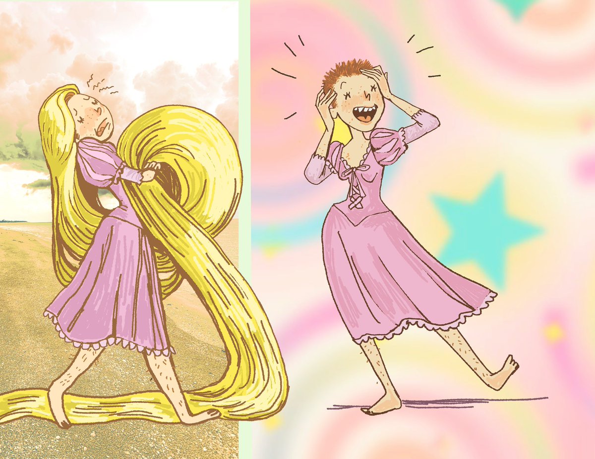 “flynn cut it too short” oh yeah well i think she had him give her a buzzcut and she no longer has back pain and she loves having no hair