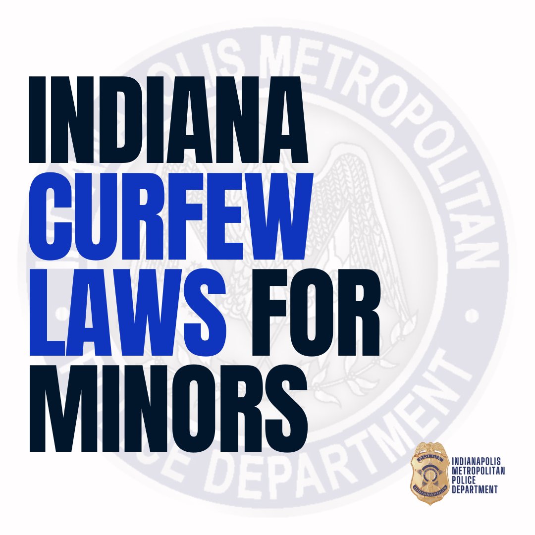 IMPDnews's tweet image. Indiana’s curfew law is in place to help keep young people safe. 

IMPD will use every tool at our disposal to enforce it, because our top priority is the preservation of life. Let’s work together to keep our young people safe.