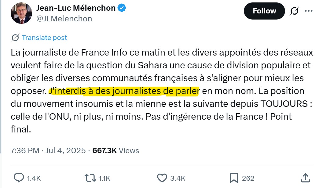 Mais, sinistre 🤡, tu n'interdis rien du tout à des journalistes !
On n'est pas encore dans une dictature dont tu serais le Conducator, ou le Duce !
Faudrait revenir sur Terre.
Tu deviens dingue !
#LaMeute #LFI_Onpeutplusvousblairer #LibérezBoualemSansal #ChristopheGleizes