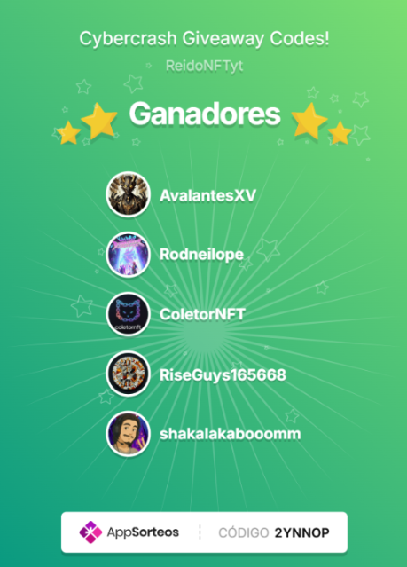 ReidoNFTyt's tweet image. 🎉 CyberCrash Giveaway – WINNERS!
Thank you to everyone who joined the giveaway! 🚀
Here are the 5 lucky winners of the game codes 👇

🥇 AvalantesXV
🥈 Rodneilope
🥉 ColetorNFT
🏅 RiseGuys165668
🏅 shakalakabooomm
📸 Check the official result image below!

check X&apos;s private…