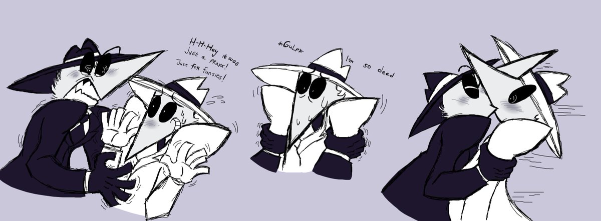 TeaNorthLight1's tweet image. This was ment to post back on June, but life got away i stray away
Here's spies being goofs and do lots of kissus...
#SPYvsSPY