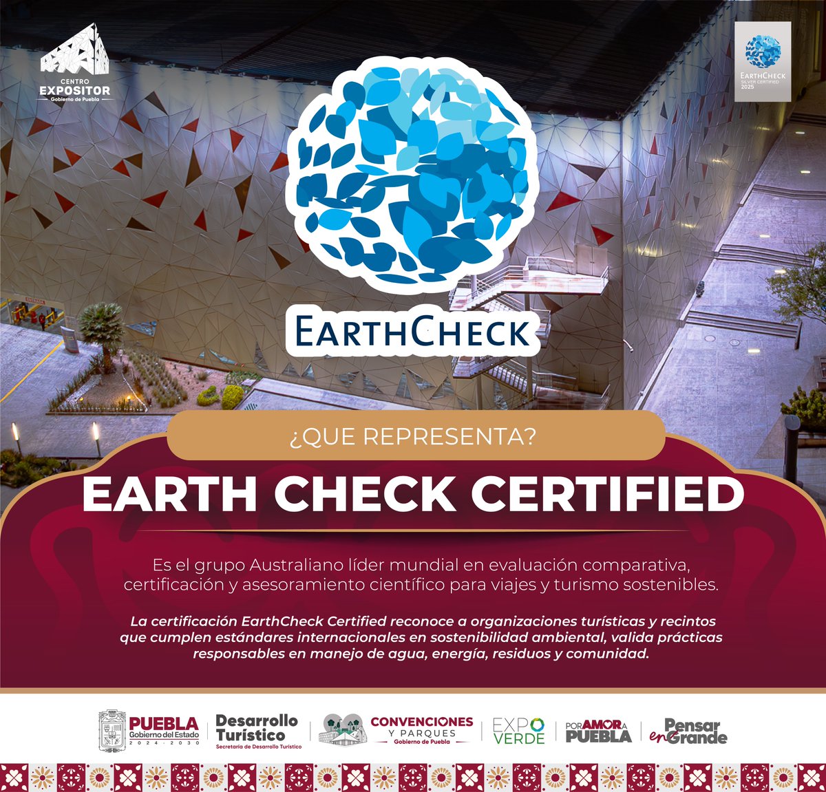 CExpositorPue's tweet image. 🌱 ¿Qué es EarthCheck?
Es el líder mundial en evaluación, certificación y asesoría científica para turismo sostenible 🌍
Un sello que avala compromiso ambiental.
#EarthCheck #TurismoSostenible #CertificaciónVerde #ViajaResponsable