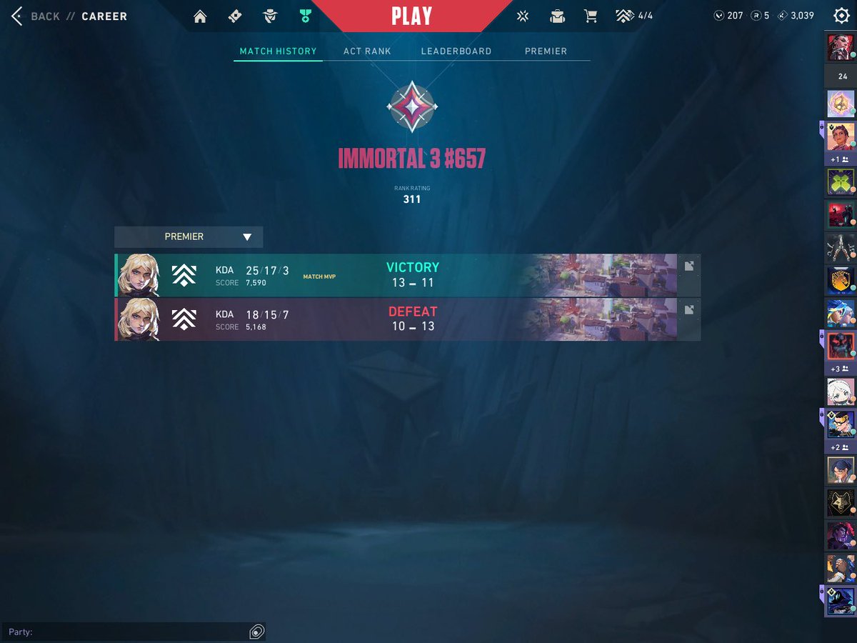 1-1 week 1 Premier Invite IGL w/ <a href="/Flypii1/">f</a> <a href="/Jetix_val/">Jetix 🦋</a> <a href="/Ilaxoo/">Ilaxo</a> <a href="/RiaS_u/">𝐫✩</a> 

10-13 vs Nuxeria &amp; Co 
13-11 vs Colors &amp; Co

J’ai joué avec et contre des machines ce soir !

Content de ma performance 😊