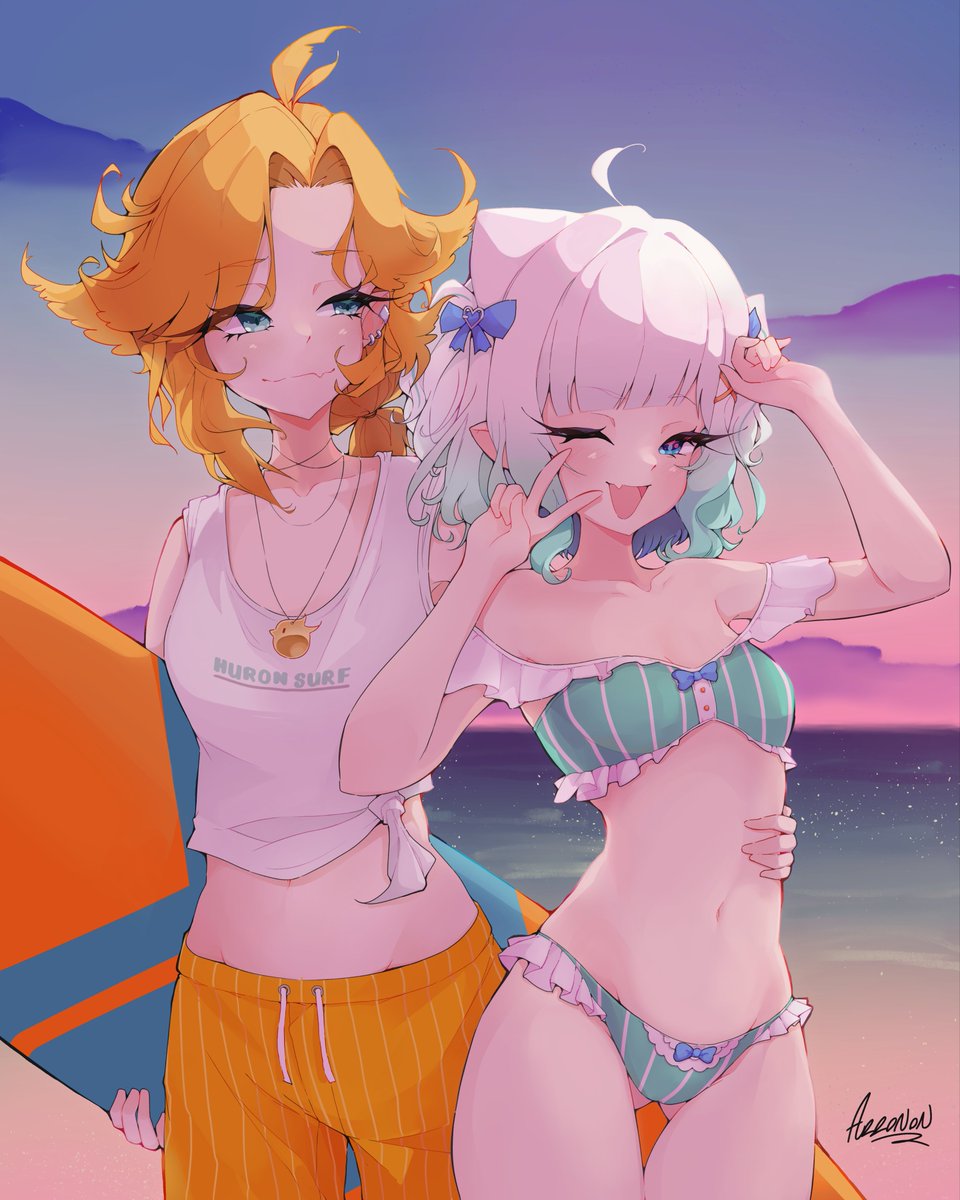 besties at the beach 🏖️ #Fantography #Mintoween #DokiGallery #DokiBeachEpisode