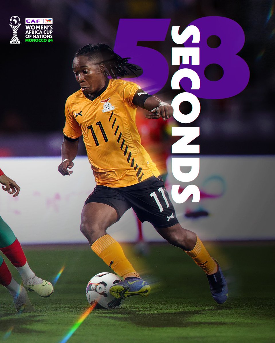 She scored 58 seconds into the competition. 😳

Barbra Banda, take a bow. 🎩

#TotalEnergiesWAFCON2024