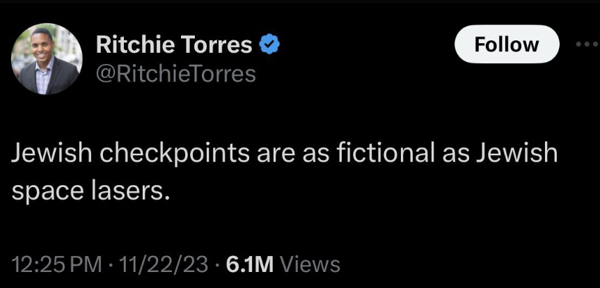 just remembering when <a href="/JamaalBowmanNY/">Jamaal Bowman Ed.D.</a> talked about checkpoints and Jewish-only roads in the West Bank and <a href="/RitchieTorres/">Ritchie Torres</a> tweeted this: