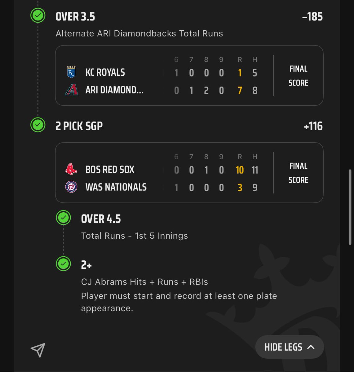 ✅HUGE DAY IN THE <a href="/PlaysLab/">The Lab</a> DISCORD✅

OH AND I POSTED ALL THIS ON HERE FOR FREE!! Discord also cashed the parlay 💰💰💰

$500–&gt;$3,305.20✅✅✅

Blow this up and I will be doing a $100 giveaway in the morning, ❤️🔄 and comment your cashapp!

BOMBS
💣James wood HR (+370 FD) .2u❌