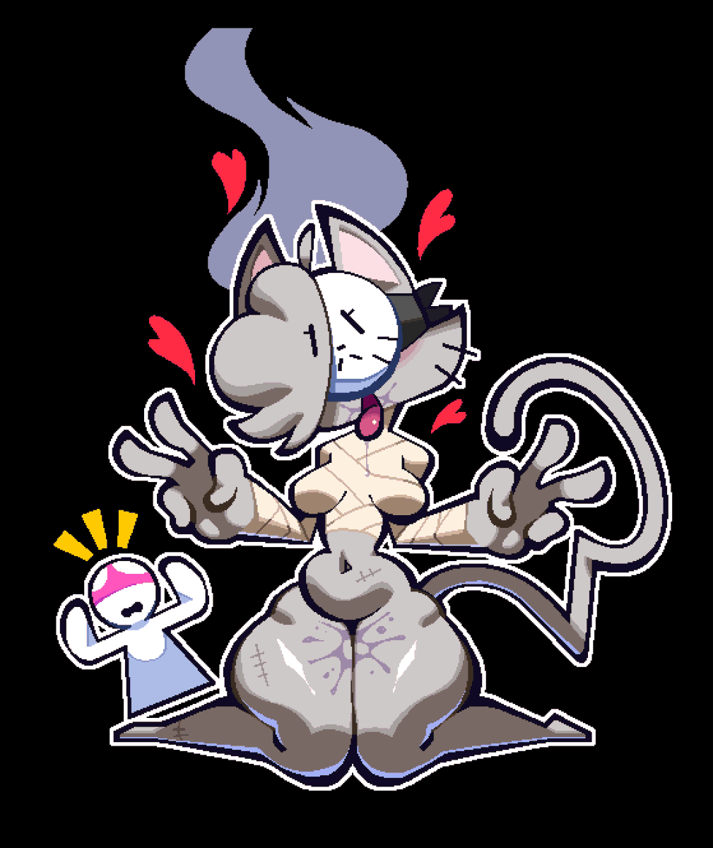'Nother gift art for a fren!
OC by <a href="/gtfrk/">gata</a> 
#pixelart #ドット絵 #furry 
🇷🇺🐱♥️