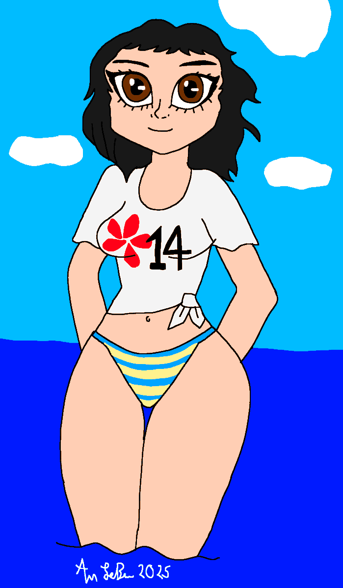 Since today is #NationalBikiniDay I decided to draw Kawakami Sadayo at the beach from Persona 5 Royal (not sure about Strikers but I 100% do know it's from Royal).

#Persona5 #SadayoKawakami #Atlus #p5r #Persona5Royal #BikiniDay