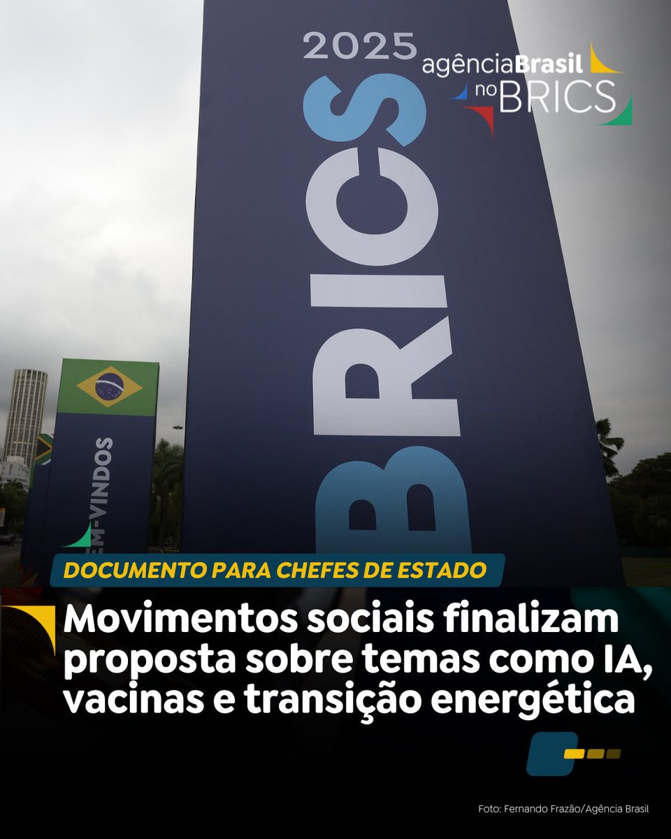 Terminou neste sábado (5), no Rio, a primeira sessão especial do Conselho Popular do Brics, um fórum que reúne representantes da sociedade civil organizada dos países-membros do grupo presidido até o fim do ano pelo Brasil.

Leia: tinyurl.com/3yvckxc9