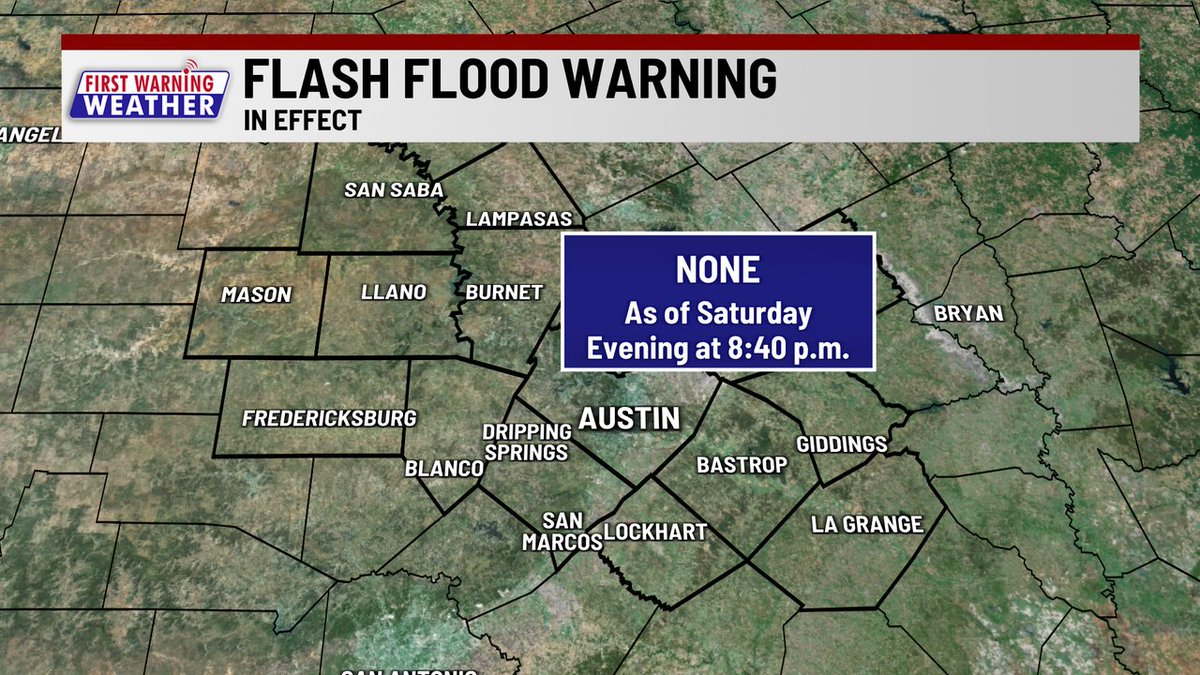 As I type this there are NO FLASH FLOOD WARNINGS in effect in Central Texas. However, additional development is possible overnight into Sunday. #KXAN #ATXWX