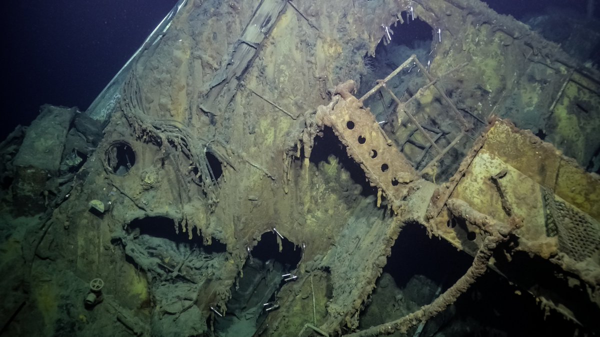 Check out these amazing images of the #USSVincennes from our recent #ROVdive on this #WWIIwreck. We mapped the entire feature using an ultra-high resolution multibeam sonar mounted on #ROVHercules.