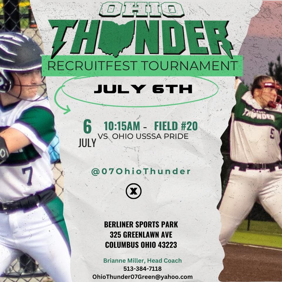 Looking forward to Platinum Bracket play tomorrow at Berliner Park’s Buckeye Recruitfest! 🖤💚🤍 #ThunderRolls