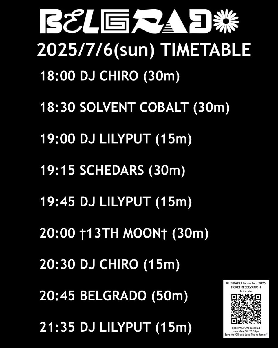 本日は中野heavysick ZEROにてBELGRADO 2日目❗️今日のベルグラードは初期曲多めのパンクセットになるかも⁉️
(毎回変える予定)
対バンも†13TH MOON†とNo Waveなschedars、ダークシューゲ風なSOLVENT COBALT、DJにCHIRO, LILYPUTとポストパンクぜめな1日🌜
🎫前売14:00〆切❗️
docs.google.com/forms/d/e/1FAI…