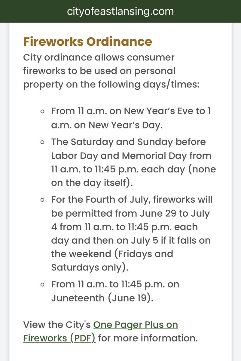ruddellp's tweet photo. .@EastLansingPD looking forward to enforcement of city’s fireworks enforcement tomorrow. https://t.co/SPKmYxSJaT