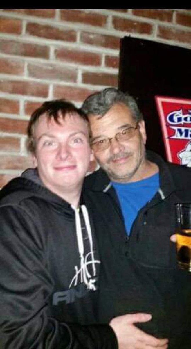 Me and my husband on our first date at woodys  gay bar in Philadelphia in 2016