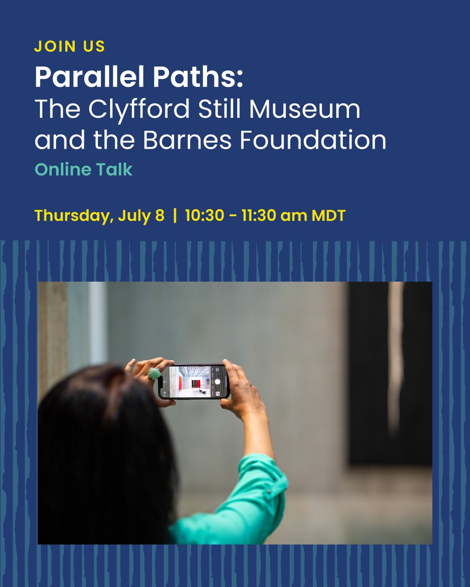Join CSM director Joyce Tsai &amp; Barnes’s Bill Perthes for a free online talk exploring the shared values, design, &amp; vision behind both institutions. Livestreamed on the Barnes’s immersive VXP platform.
⁠
🎟️ Register now: clyffordstillmuseum.org/events/paralle…