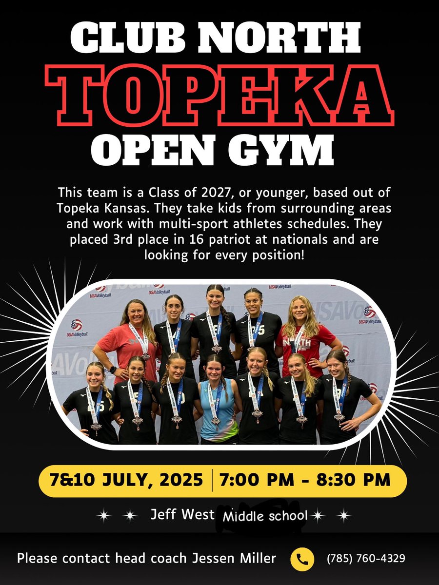 Club North Open Gym in Topeka!!❤️🏐🖤