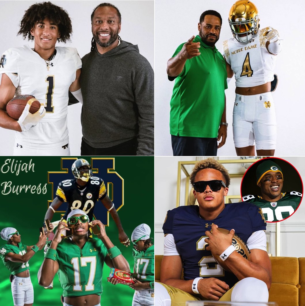 Notre Dame's 2026 WR Room: 🍀

- Devin Fitzgerald: Son of Larry Fitzgerald
- Jerome Bettis Jr.: Son of Jerome Bettis
- Elijah Burress: Son of Plaxico Burress
- Kaydon Finley: Son of Jermichael Finley

In other news: We're old. 🧐