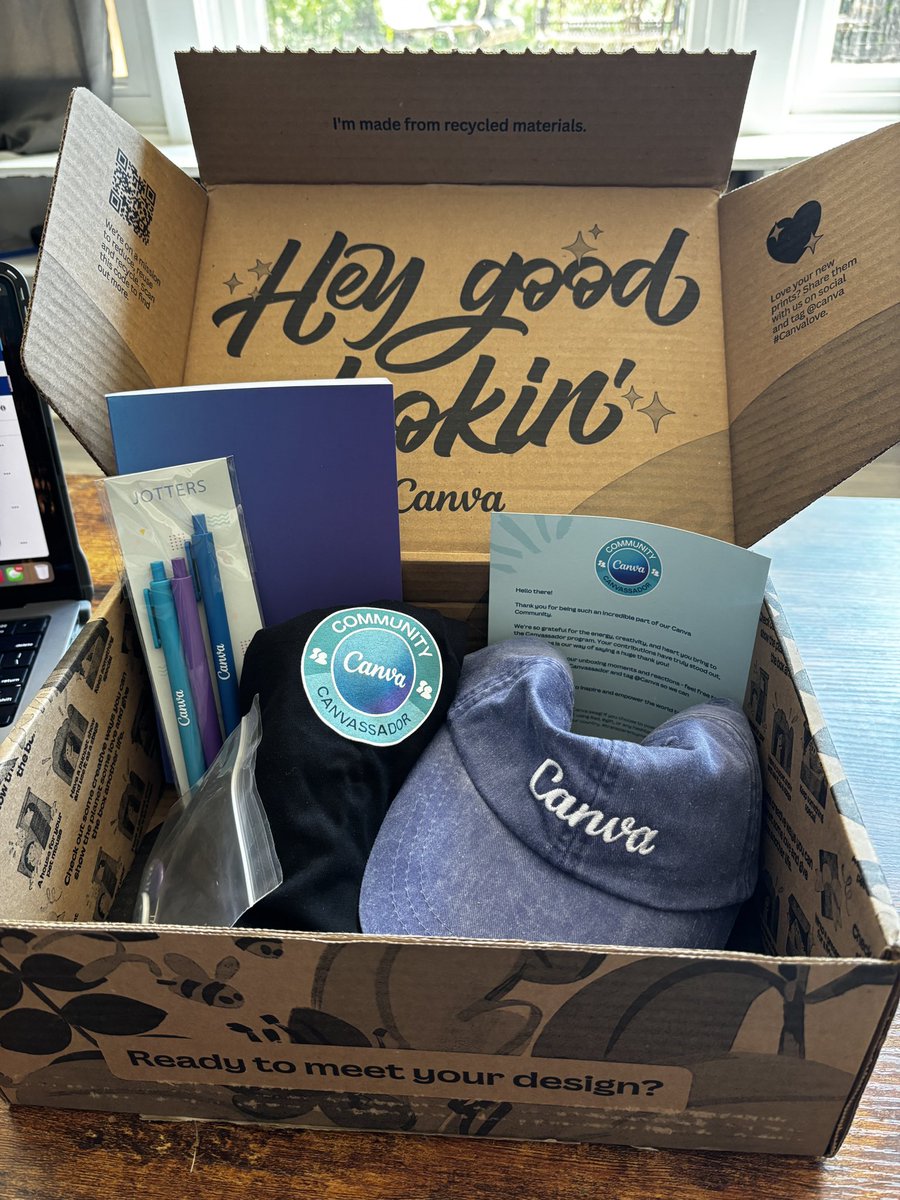 Yay!!! 😃 so excited to open my #Canvassador swag that came in the mail today just in time for some upcoming PD! Thank you <a href="/canva/">Canva</a> for the love. #Canvalove 💜💙🩵