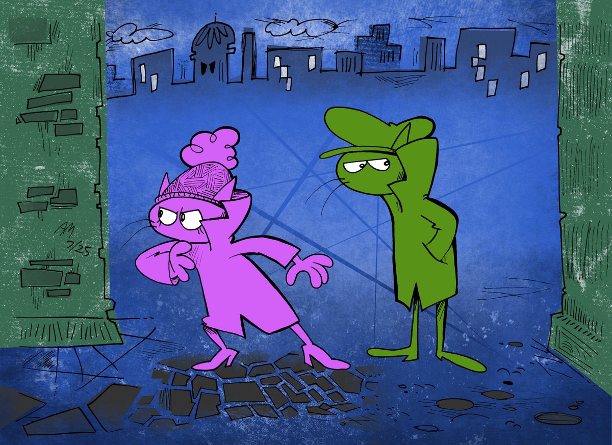 AndrewMorrice1's tweet image. @HayleySez  and I in the Meanie, Minnie &amp;amp; Moe 'verse.

#HRAMcomics #blonge #cartoon