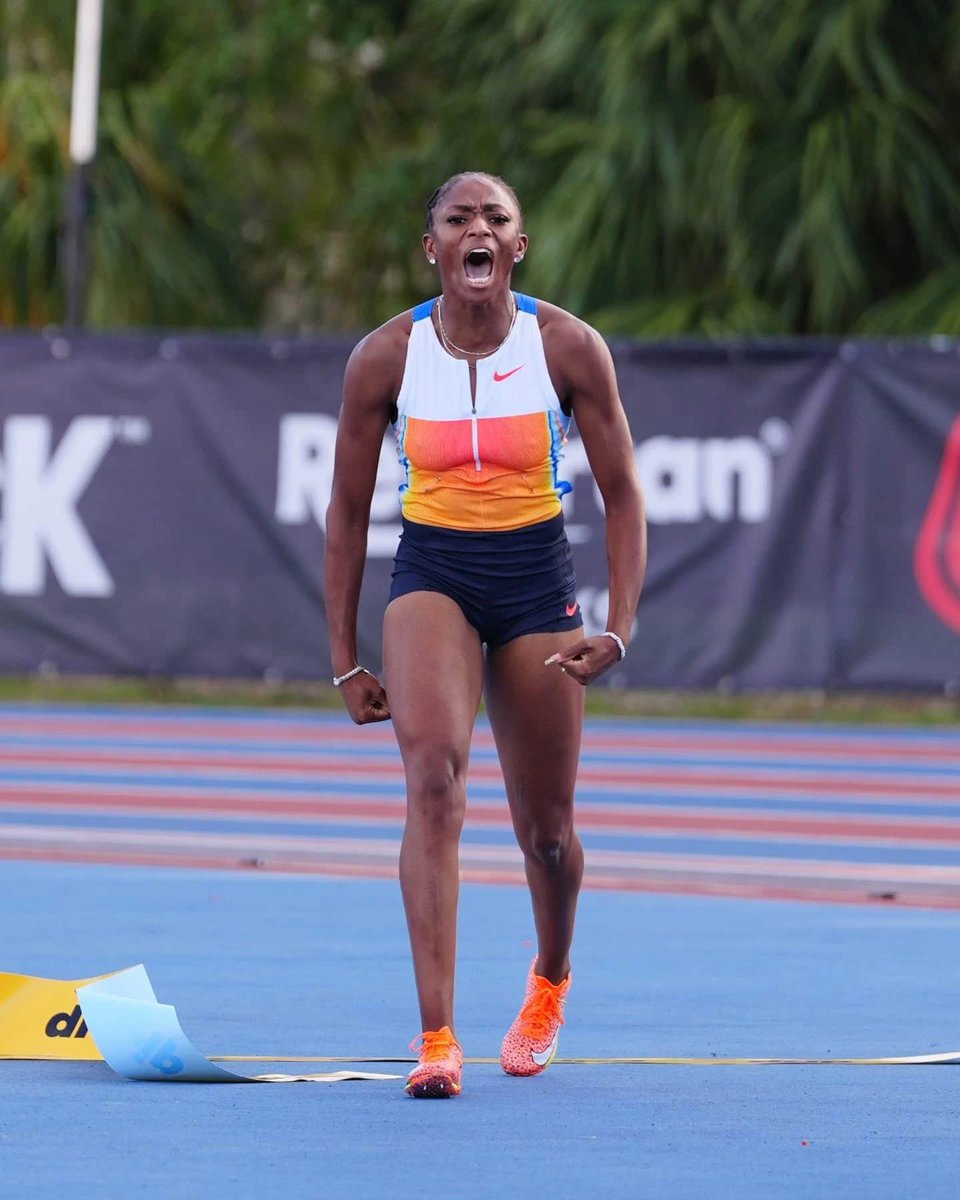 10.75sec for Melissa Jefferson-Wooden to win the 100m at the Prefontaine Classic.