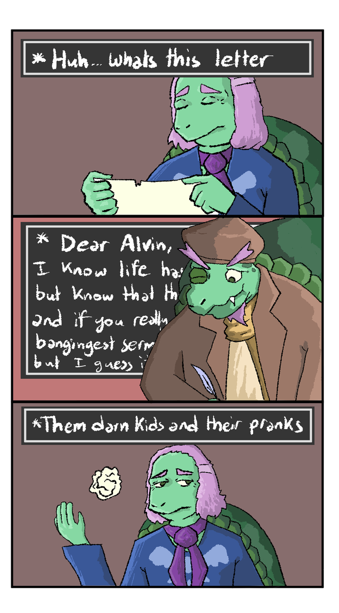 Imagine if Alvin thinks it's fake

#artmoots #deltarune #art