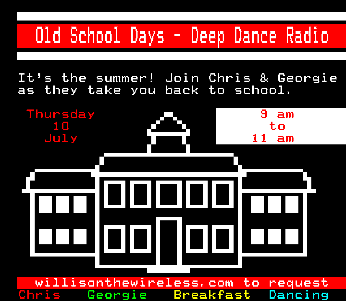 ChrisInClogs's tweet image. Going old school this Thursday - here's a heads up.... so thought we'd go a bit old school on ya. Requests still welcome. #teletext #ceefax #oracle #teletekst @deepdanceradio