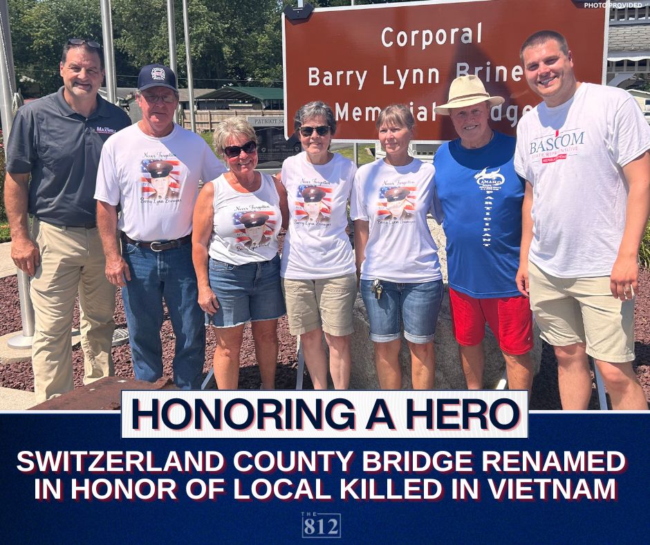 A bridge in Switzerland County was renamed this afternoon in honor of a local soldier who was killed in Vietnam.

Read here: 812noww.com/post/switzerla…