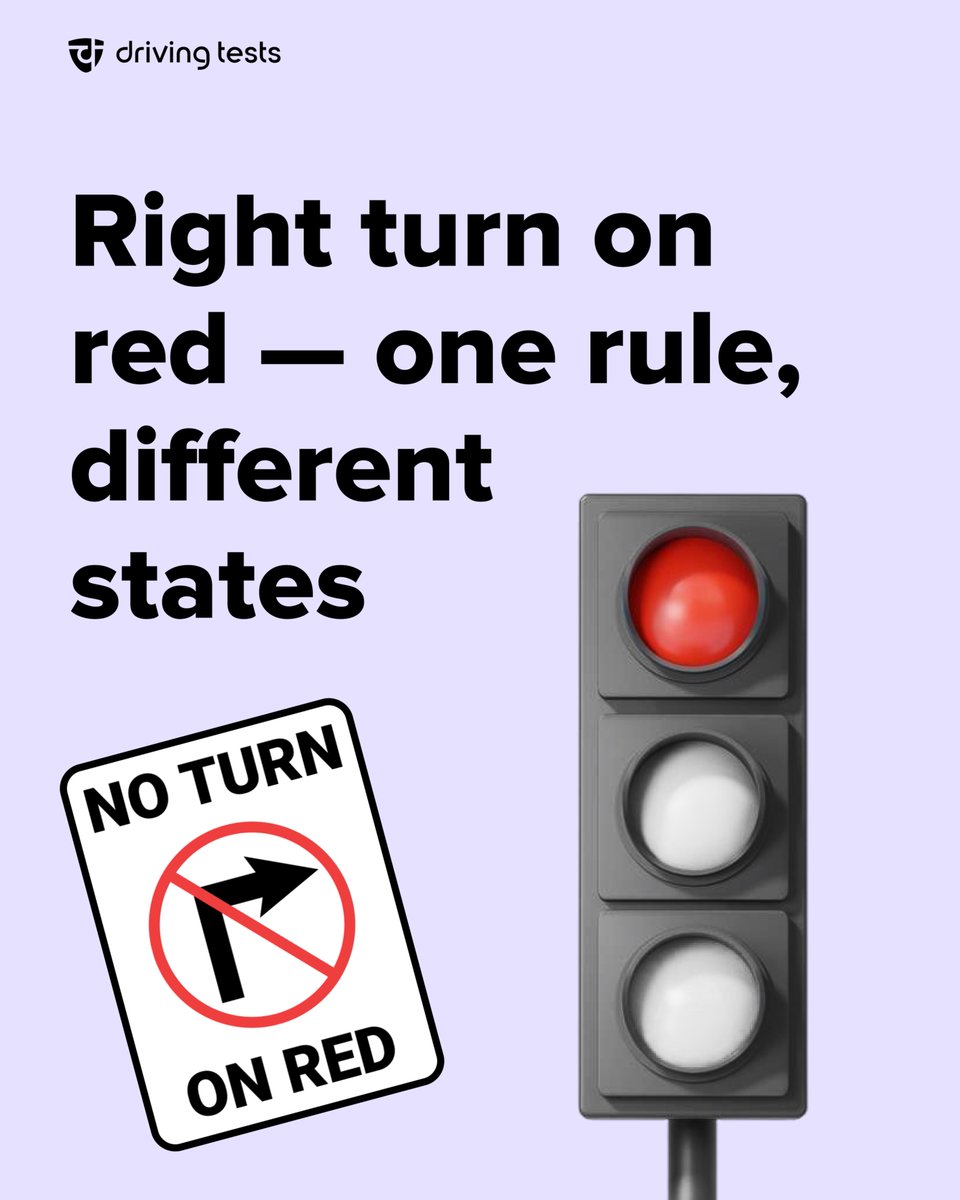 driving_tests's tweet photo. 🚦 Right on red? Depends where you are. One rule, 50 interpretations. 😅

Always check your state’s version of the law. https://t.co/wOexuXs7KO