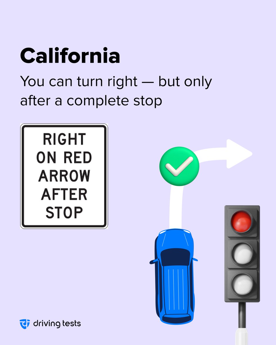 driving_tests's tweet photo. 🚦 Right on red? Depends where you are. One rule, 50 interpretations. 😅

Always check your state’s version of the law. https://t.co/wOexuXs7KO