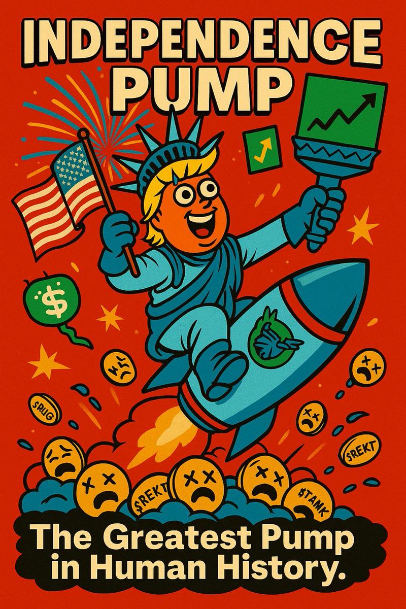 $DONIPUMP was born on Independence Day…
not to bring peace,
but to nuke every low-cap meme coin into financial extinction.
🧨
His pump?
➡️ So huge, it’s visible from space.
➡️ So strong, it just slapped your Wallet
➡️ So fast, it caused a nosebleed on every meme
Join now — or