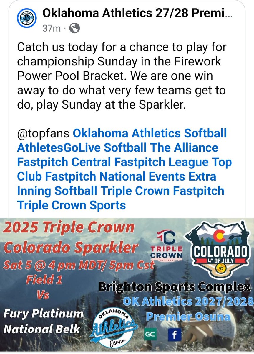 Keep our bats firing girls!! ❤️🤍💙 <a href="/EOSC_Softball/">Eastern Okla State Softball</a> <a href="/cowgirlsb/">OSU Cowgirl Softball</a> <a href="/NEOSFTBLL/">Lady Norse Softball</a> <a href="/NOCTonkSB/">NOC Tonk Softball</a> <a href="/NOCEnidSB/">NOC Jets Softball</a> <a href="/OCeaglesSB/">OC Softball</a> <a href="/OKWUeagles_SB/">OKWU Softball</a> <a href="/rscraiders/">Rose State Raiders</a> <a href="/SNUSoftball/">SNU Softball</a> <a href="/TulsaSoftball/">Tulsa Softball</a> <a href="/UCOSoftball/">UCOSoftball</a> <a href="/SSC_Softball/">Seminole State College Softball</a> <a href="/ocu_softball/">Oklahoma City University Softball</a>