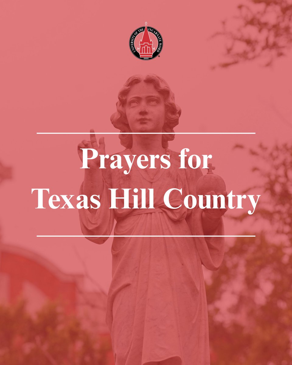 uiwcardinals's tweet image. 🙏 Prayers for the Texas Hill Country: May the Lord comfort families mourning great loss, strengthen the communities impacted and protect the first responders who are working tirelessly, in recovery and rescue efforts. ❤️
#UIW
