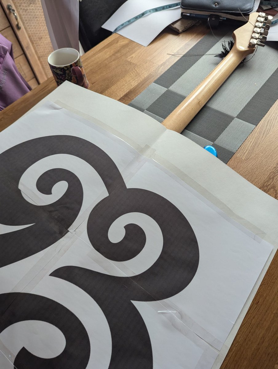 iambrokli's tweet photo. Something cosmic in the making... A handcrafted 16-string guitar — with the logo etched into the base. Built for soundwaves and sonic summer journeys. Ready or not?   #Brokli #GuitarArt #16String #CustomGuitar #MusicGear #SummerVibes  #LuthierLove #SoundDesign #Guitar #16string https://t.co/Jdr4wEmwql