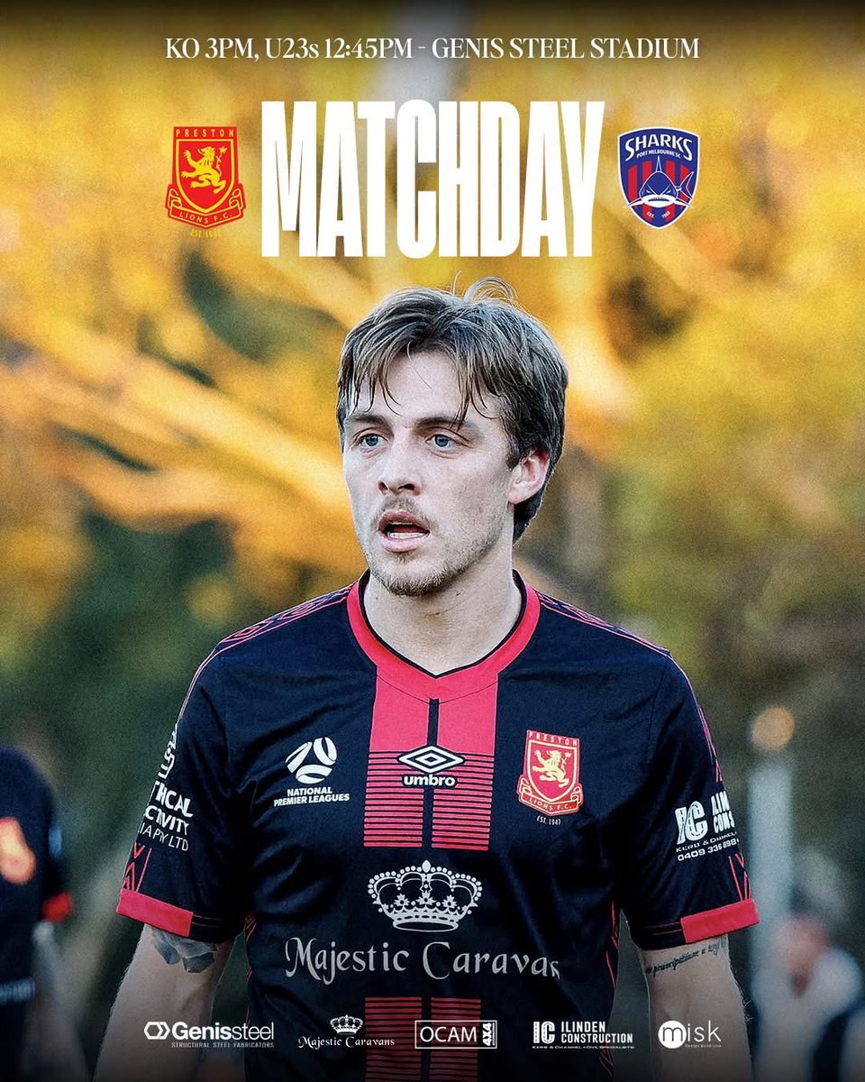 MATCHDAY 🦁

It’s a traditional Sunday afternoon blockbuster at Genis Steel Stadium as we take on Port Melbourne in a clash not to be missed!

📍 Genis Steel Stadium
🗓 Sunday, 6th July
⏰ U23s: 12:45PM | Seniors: 3:00PM
🚪 Gates Open: 12:30PM
🎟 Tickets: bit.ly/m/plfc