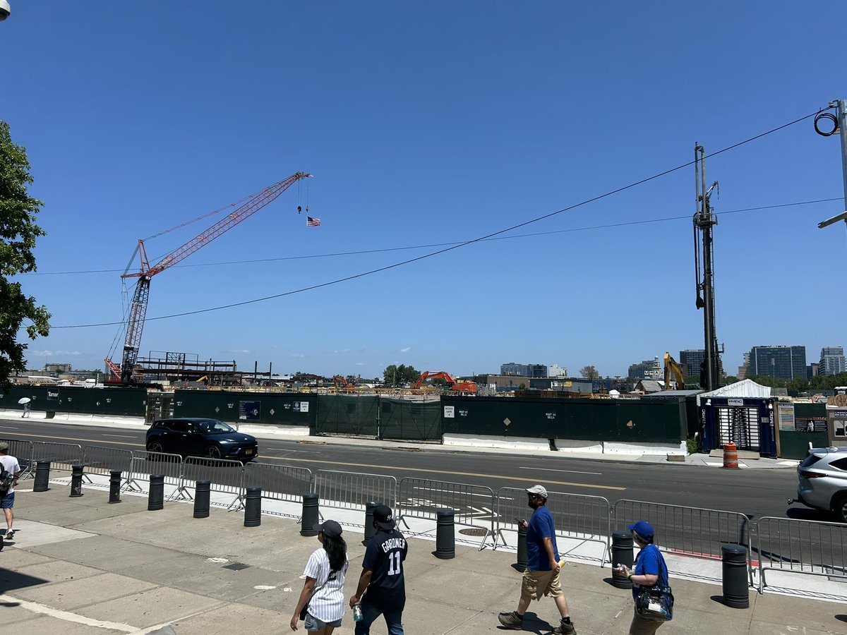 SAMUSMNT's tweet photo. Went to Citi Field for Mets - Yanks and had a look at the new #NYCFC stadium being built. The only progress that is noticeable were the new apartments that are a part Willets Point redevelopment.

Nonetheless it’s really exciting that NYC will have a soccer specific stadium! 🐦 https://t.co/o9PqgSkghy