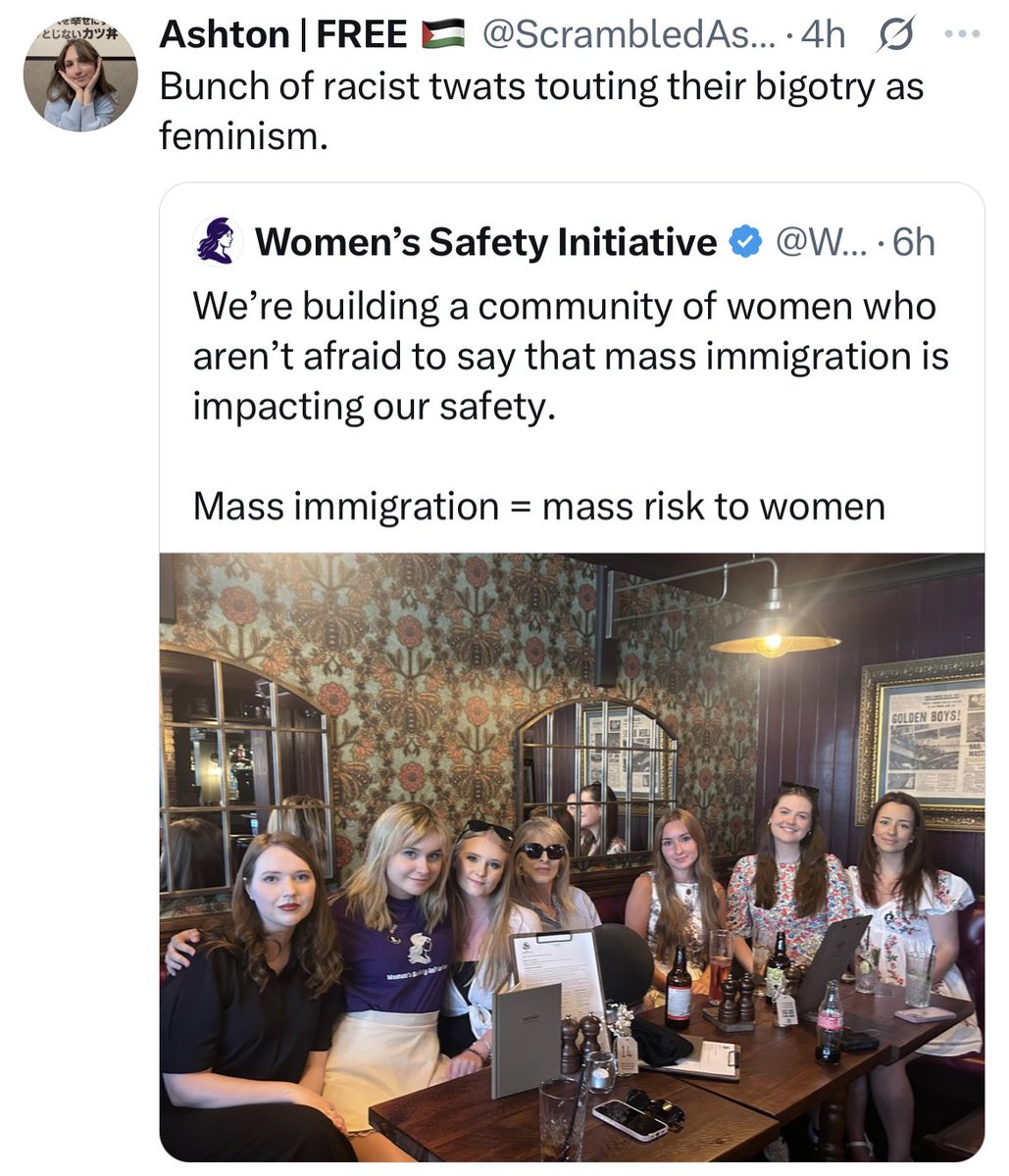 These are the same people who denied and dismissed the mass grooming, rape and abuse of young white girls across the country for the sake of virtue signalling. 

We simply want our women and girls to be safe. This isn’t controversial.