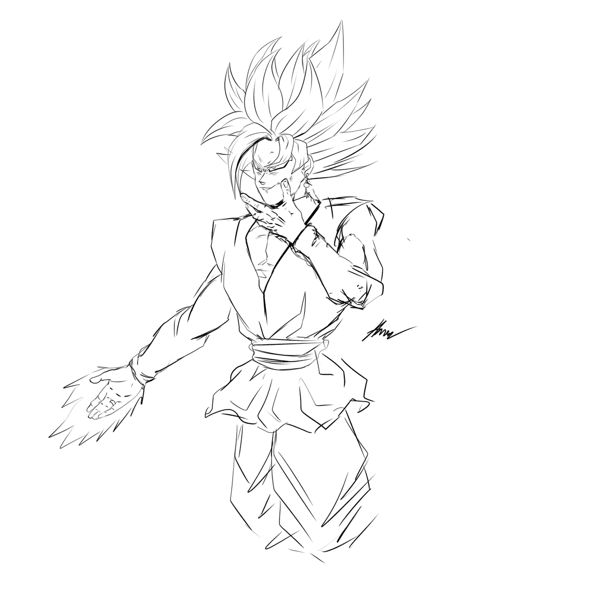 amonthehero's tweet photo. some doodle of Goku Black Dragon Ball super https://t.co/vXxZpFCwO9