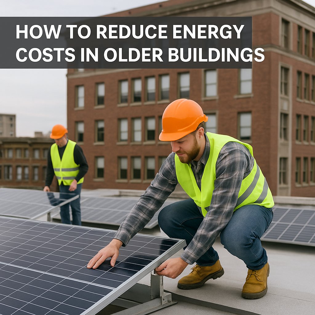 Save 💡 on energy costs in older buildings! 🏢 Start with better insulation 🧥, switch to energy-efficient lighting 💡, and consider smart thermostats 📱. Small changes = big savings! 💰