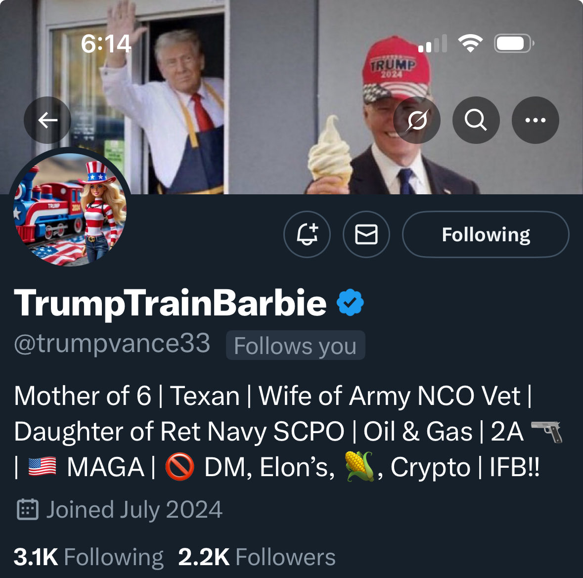 Marvin. 🇺🇸🇺🇸 (@papawat1) on Twitter photo Please follow this patriot who follows back, thanks.  <a href="/trumpvance33/">TrumpTrainBarbie</a> Please follow this patriot who follows back, thanks.  <a href="/trumpvance33/">TrumpTrainBarbie</a>