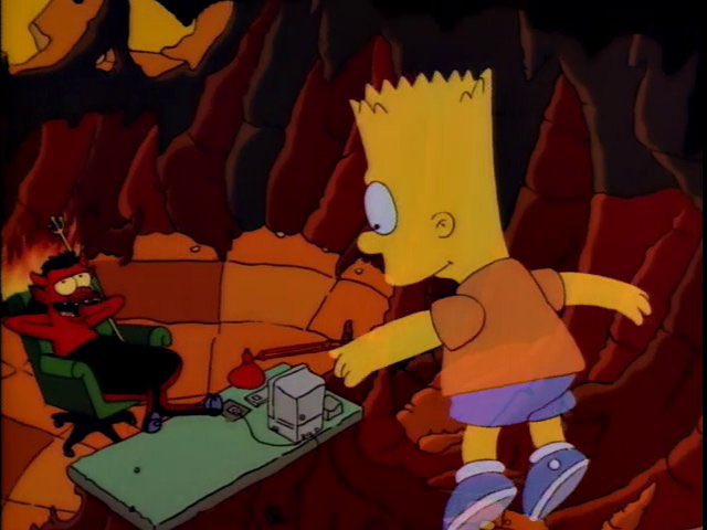 Good-bye, Bart.
Remember... lie, cheat, steal and listen to heavy metal music.