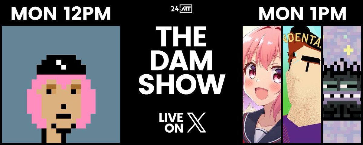 MONDAY: THE DAM SHOW!

✨ <a href="/ClaireSilver12/">Claire Silver 🌸</a> 
✨ <a href="/mitchellfchan/">Mitchell F Chan</a> 
✨ <a href="/miminguyenmimi/">Dr Mimi Nguyen واحد 🥯</a> 
✨ <a href="/adamilenich/">asterism.eth</a>